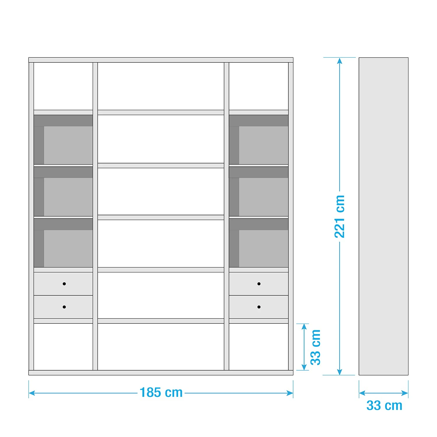 Fredriks Aktenregal-Kombination Emporio VI - Hochglanz Weiß 3 Fredriks Aktenregal-Kombination Emporio VI - Hochglanz Weiß – Bild 3