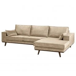 Fredriks Ecksofa Jurga - Samt Tomi: Creme - Longchair davorstehend rechts -Wohnzimmermöbel boutique en ligne 1000291966 210927 13071100863 DETAILS P000000001000291966