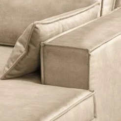 Fredriks Ecksofa Jurga - Samt Tomi: Creme - Longchair davorstehend rechts -Wohnzimmermöbel boutique en ligne 1000291966 210927 13071100878 DETAILS P000000001000291966