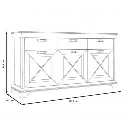Ridgevalley Sideboard Kimbark I - Pinie Weiß Dekor -Wohnzimmermöbel boutique en ligne 1000295076 211125 1448520000507 SKETCH DETAILS P000000001000295076 sketch