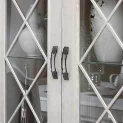 Ridgevalley Vitrinenschrank Kimbark I - Pinie Weiß Dekor -Wohnzimmermöbel boutique en ligne 1000295082 211125 14485300058 DETAILS P000000001000295082