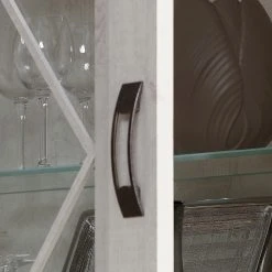 Ridgevalley Vitrinenschrank Kimbark I - Pinie Weiß Dekor -Wohnzimmermöbel boutique en ligne 1000295082 211125 14485300060 DETAILS P000000001000295082