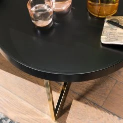 Red Living Couchtisch Emmerson - Tulpenbaum massiv / Metall - Schwarz / Gold -Wohnzimmermöbel boutique en ligne 1000296369 210929 06333000137 DETAILS P000000001000296369