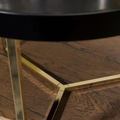 Red Living Couchtisch Emmerson - Tulpenbaum massiv / Metall - Schwarz / Gold -Wohnzimmermöbel boutique en ligne 1000296369 210929 06333000148 DETAILS P000000001000296369