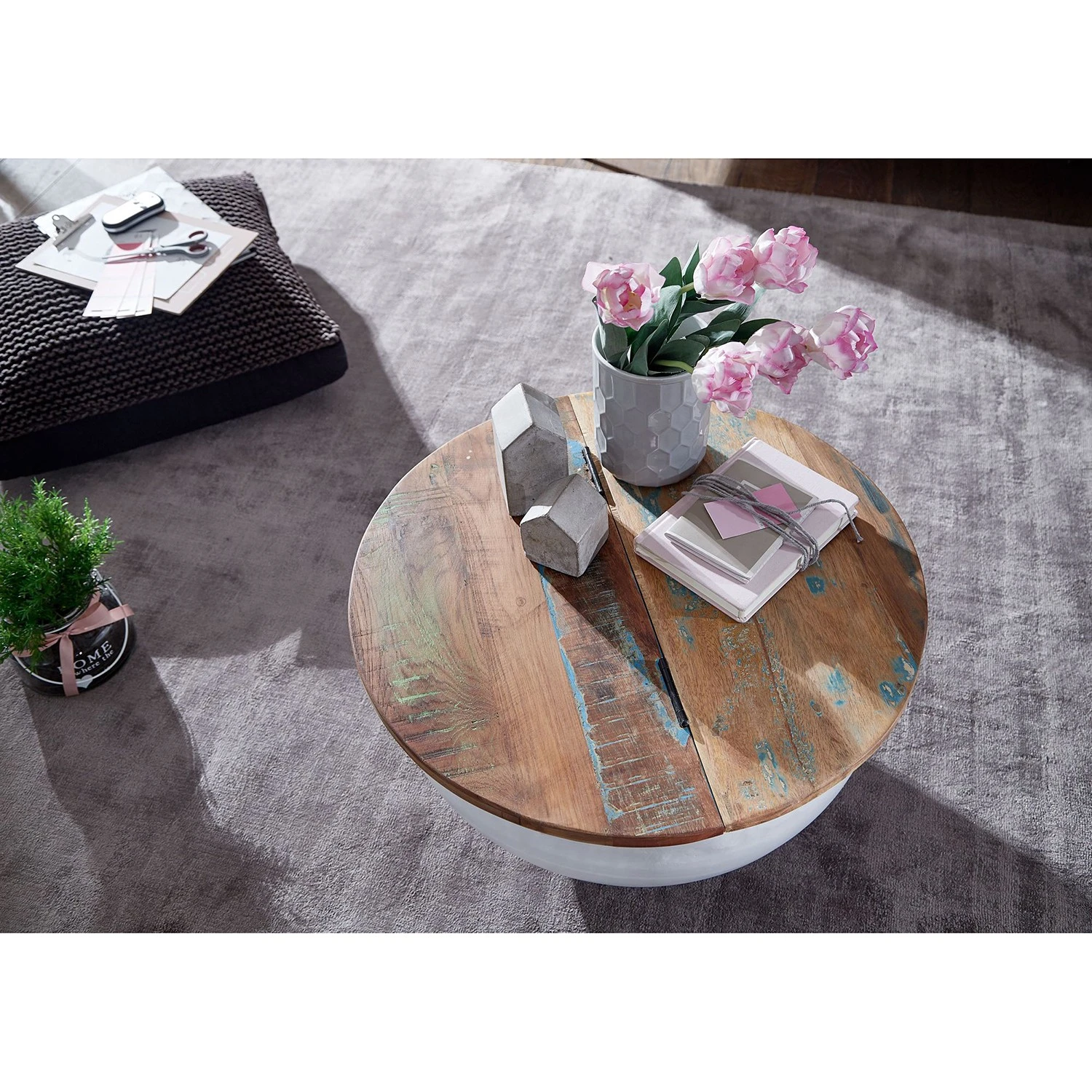 Ridgevalley Couchtisch Massaa III - Mango massiv / Metall - Mango / Weiß 5 Ridgevalley Couchtisch Massaa III - Mango massiv / Metall - Mango / Weiß – Bild 5