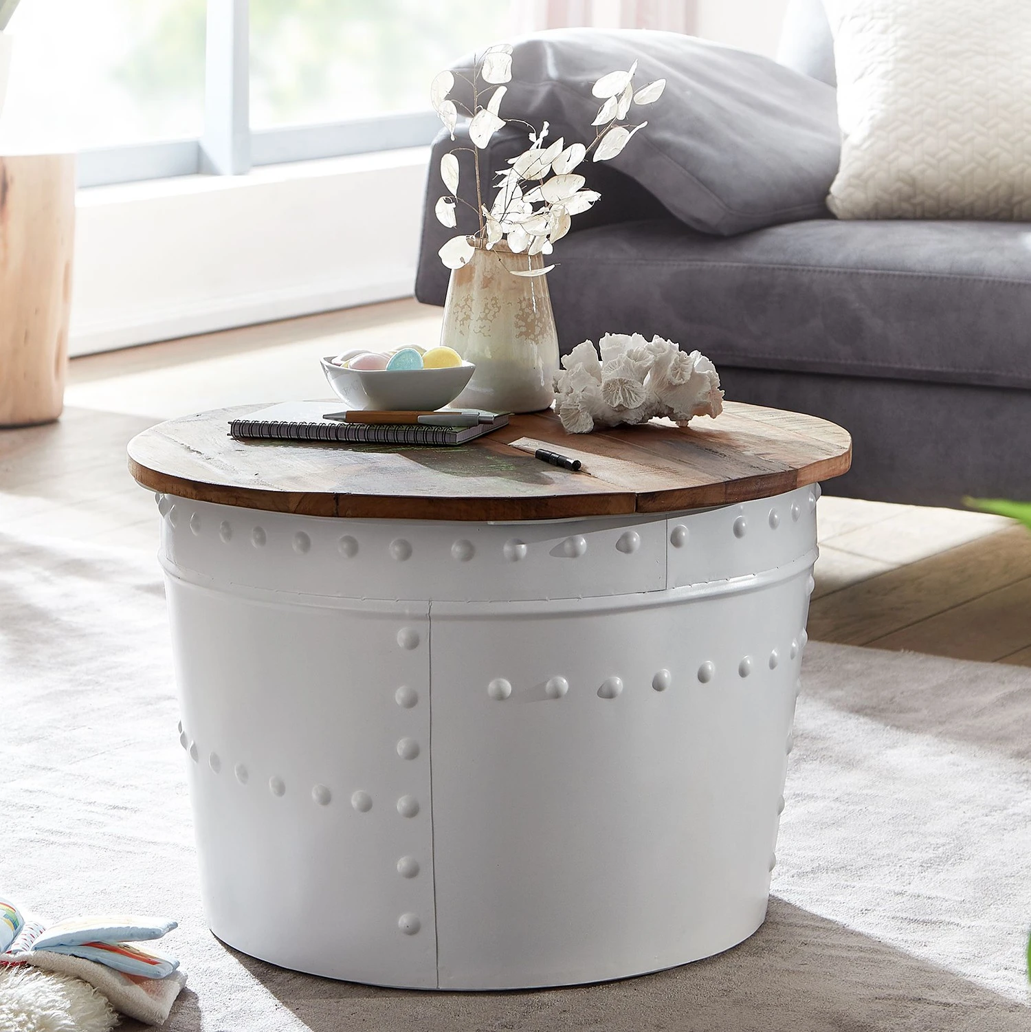 Ridgevalley Couchtisch Massaa II - Mango massiv / Metall - Mango / Weiß 3 Ridgevalley Couchtisch Massaa II - Mango massiv / Metall - Mango / Weiß – Bild 3