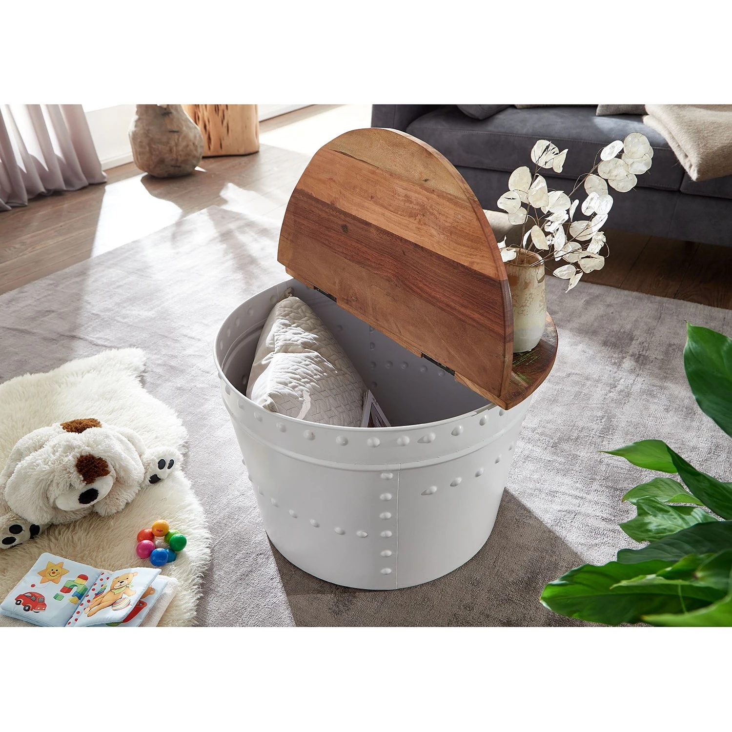 Ridgevalley Couchtisch Massaa II - Mango massiv / Metall - Mango / Weiß 4 Ridgevalley Couchtisch Massaa II - Mango massiv / Metall - Mango / Weiß – Bild 4