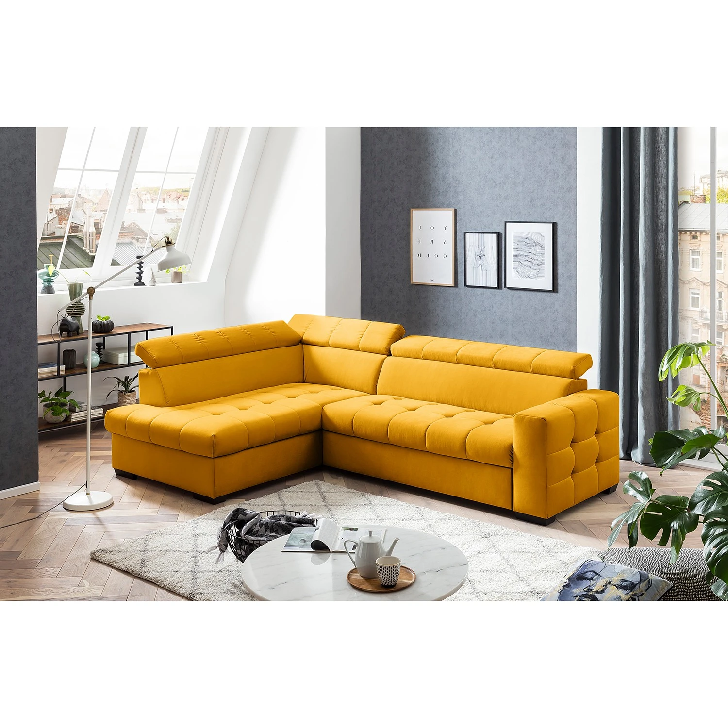 Loftscape Ecksofa Eloise - Microfaser Faria: Gelb - Ottomane davorstehend links - Ohne Schlaffunktion 3 Loftscape Ecksofa Eloise - Microfaser Faria: Gelb - Ottomane davorstehend links - Ohne Schlaffunktion – Bild 3
