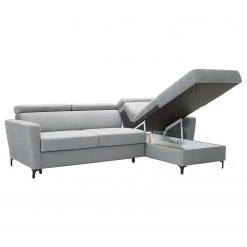 Fredriks Ecksofa Landaff I - Webstoff Sioma: Hellgrau - Longchair davorstehend rechts - Mit Schlaffunktion - Ohne Hocker -Wohnzimmermöbel boutique en ligne 1000296839 211018 10244801721 DETAILS P000000001000296839