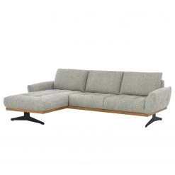 Red Living Ecksofa Duston - Webstoff Tose: Platin - Longchair davorstehend links - Ohne Kopfstütze