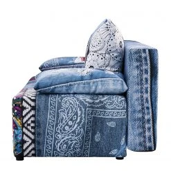 Mooved Schlafsofa Gabun - Flachgewebe - Blau / Rot - Wellenunterfederung -Wohnzimmermöbel boutique en ligne 1000296952 211018 10253002458 DETAILS P000000001000296952