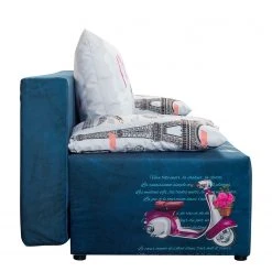 Mooved Schlafsofa Gabun - Flachgewebe - Blau / Weiß - Keine Unterfederung -Wohnzimmermöbel boutique en ligne 1000296953 211018 10253002456 DETAILS P000000001000296953