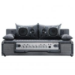 Mooved Schlafsofa Gabun - Flachgewebe - Blau / Silber - Wellenunterfederung -Wohnzimmermöbel boutique en ligne 1000296971 211018 10254002610 DETAILS P000000001000296971