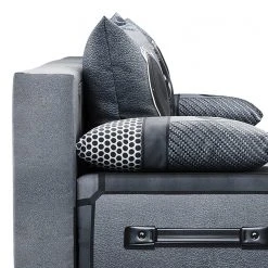 Mooved Schlafsofa Gabun - Flachgewebe - Blau / Silber - Wellenunterfederung -Wohnzimmermöbel boutique en ligne 1000296971 211018 10254002676 DETAILS P000000001000296971