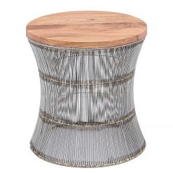 Loftscape Beistelltisch Bejaia - Mango massiv / Metall - Mango / Grau