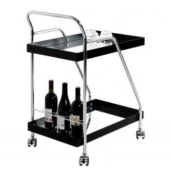 Loftscape Servierwagen Altamura - Glas / Metall - Schwarz / Chrom -Wohnzimmermöbel boutique en ligne 1000297665 211005 07575300078 DETAILS P000000001000297665