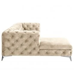 Ecksofa Merlin II - Samt Tomi: Creme - Longchair davorstehend links -Wohnzimmermöbel boutique en ligne 1000299174 211214 18052303007 DETAILS P000000001000299174