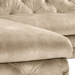 Ecksofa Merlin II - Samt Tomi: Creme - Longchair davorstehend links -Wohnzimmermöbel boutique en ligne 1000299174 211214 18052303150 DETAILS P000000001000299174