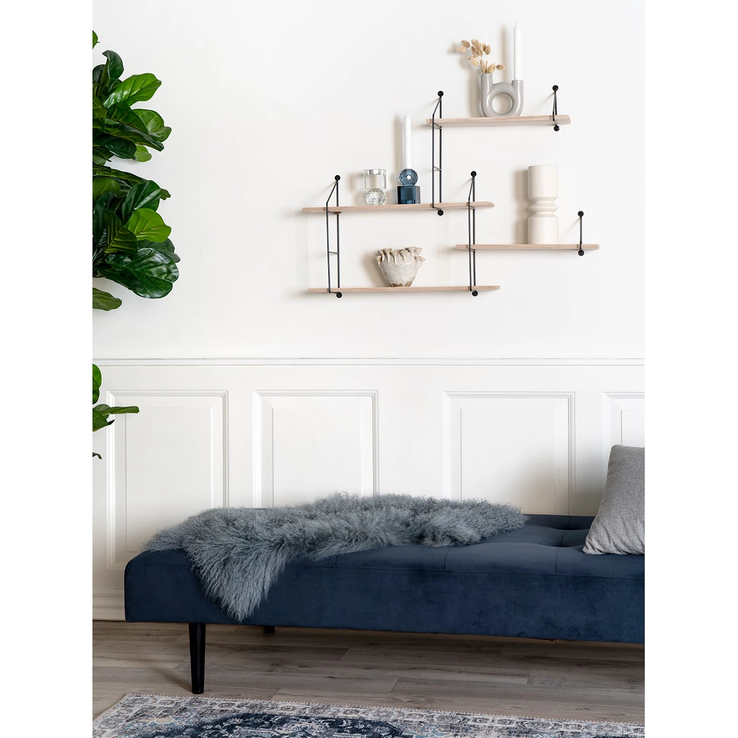 Red Living Wandregal Hanno - Paulownia massiv / Metall - Paulownia / Schwarz 2 Red Living Wandregal Hanno - Paulownia massiv / Metall - Paulownia / Schwarz – Bild 2