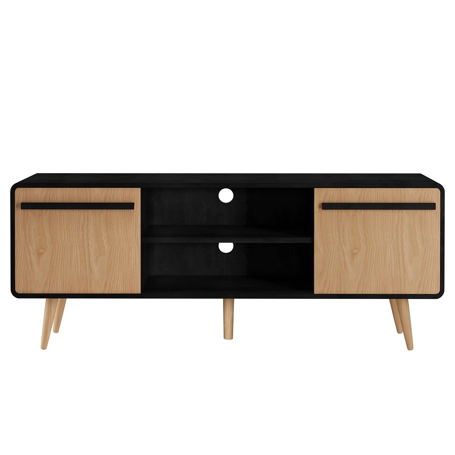 Norrwood TV-Lowboard Amanda - Eiche Dekor / Schwarz 4 Norrwood TV-Lowboard Amanda - Eiche Dekor / Schwarz – Bild 4