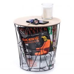 FLHF Beistelltisch Mia - Akazie Dekor / Schwarz -Wohnzimmermöbel boutique en ligne 1000299478 211012 15341100090 DETAILS P000000001000299478