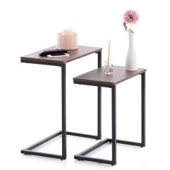 FLHF Beistelltisch Alt (2er-Set) - Walnuss Dekor -Wohnzimmermöbel boutique en ligne 1000299484 211012 153411000140 DETAILS P000000001000299484