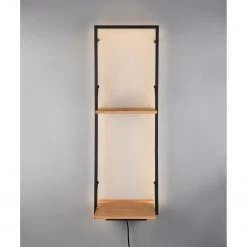 Red Living Wandregal Legno II - Inkl. Beleuchtung - Eukalytpus massiv / Metall - Eukalyptus / Schwarz -Wohnzimmermöbel boutique en ligne 1000300270 211014 13263100152 MOOD DETAILS P000000001000300270 mood