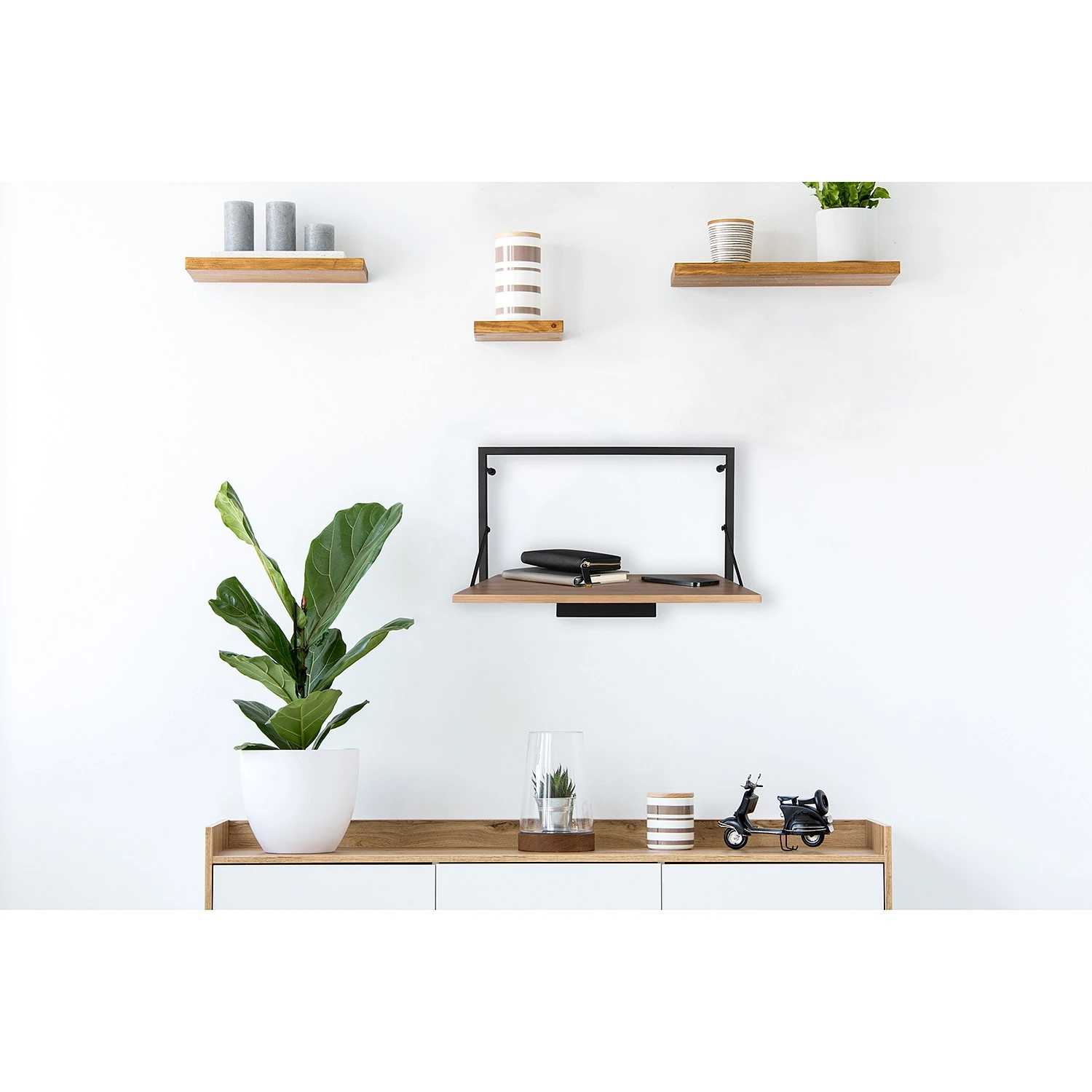 Red Living Wandregal Legno I - Inkl. Beleuchtung - Eukalytpus massiv / Metall - Eukalyptus / Schwarz - Breite: 50 cm 2 Red Living Wandregal Legno I - Inkl. Beleuchtung - Eukalytpus massiv / Metall - Eukalyptus / Schwarz - Breite: 50 cm – Bild 2