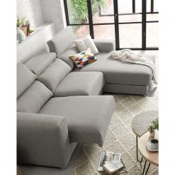 Loftscape Ecksofa Karrum - Chenille - Chenille Chaja: Hellgrau - Ottomane davorstehend rechts -Wohnzimmermöbel boutique en ligne 1000300363 211229 15021400190 DETAILS P000000001000300363