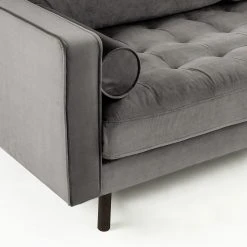 Loftscape Sofa Lazac (3-Sitzer) - Samt Juin: Grau -Wohnzimmermöbel boutique en ligne 1000300366 211229 15021600214 DETAILS P000000001000300366