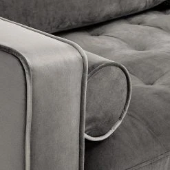 Loftscape Sofa Lazac (3-Sitzer) - Samt Juin: Grau -Wohnzimmermöbel boutique en ligne 1000300366 211229 15021600231 DETAILS P000000001000300366