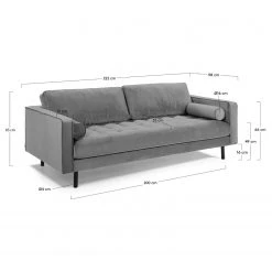 Loftscape Sofa Lazac (3-Sitzer) - Samt Juin: Grau -Wohnzimmermöbel boutique en ligne 1000300366 211229 15021700669 SKETCH DETAILS P000000001000300366 sketch