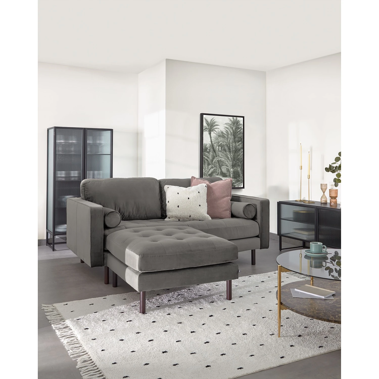 Loftscape Sofa Lazac (2-Sitzer) - Samt Juin: Grau 3 Loftscape Sofa Lazac (2-Sitzer) - Samt Juin: Grau – Bild 3