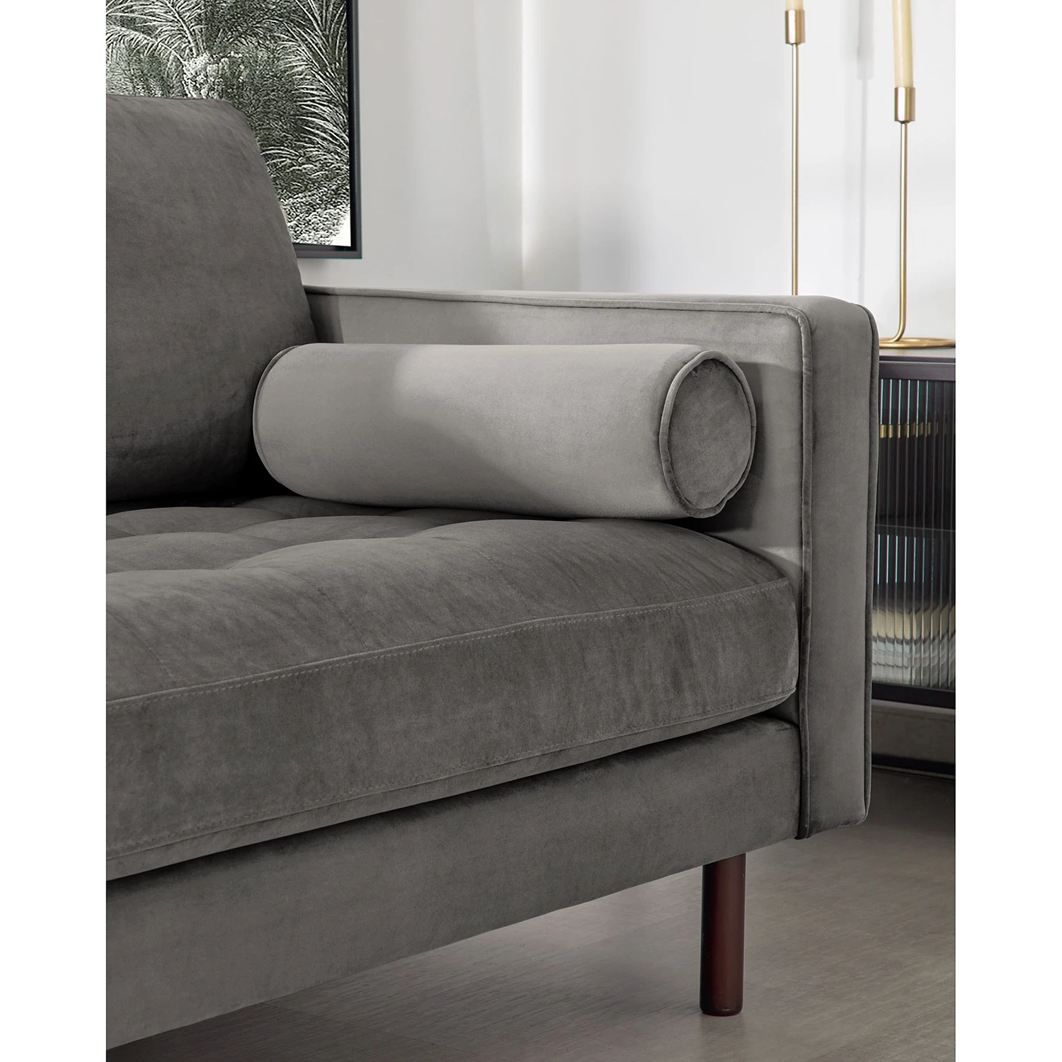 Loftscape Sofa Lazac (2-Sitzer) - Samt Juin: Grau 4 Loftscape Sofa Lazac (2-Sitzer) - Samt Juin: Grau – Bild 4