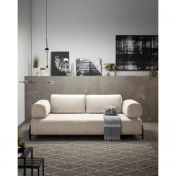 Loftscape Sofa Matt (3-Sitzer) - Flachgewebe Badra: Beige - Tablett -Wohnzimmermöbel boutique en ligne 1000300371 211229 15022300247 MOOD DETAILS P000000001000300371 mood