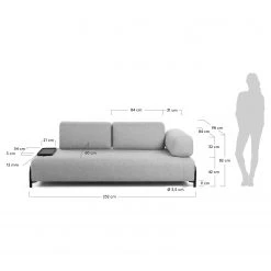 Loftscape Sofa Matt (3-Sitzer) - Flachgewebe Badra: Beige - Tablett -Wohnzimmermöbel boutique en ligne 1000300371 211229 15022300731 SKETCH DETAILS P000000001000300371 sketch