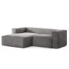 Loftscape Ecksofa Mandal II - Cordstoff Lole: Hellgrau - Longchair davorstehend links