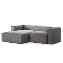 Loftscape Ecksofa Mandal II - Cordstoff Lole: Hellgrau - Longchair davorstehend links
