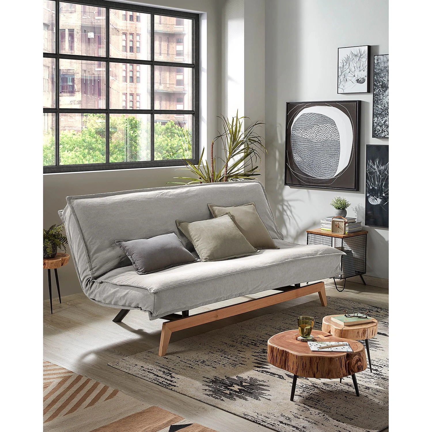 Loftscape Schlafsofa Molt - Leinen - Leinen Blina: Hellgrau 2 Loftscape Schlafsofa Molt - Leinen - Leinen Blina: Hellgrau – Bild 2