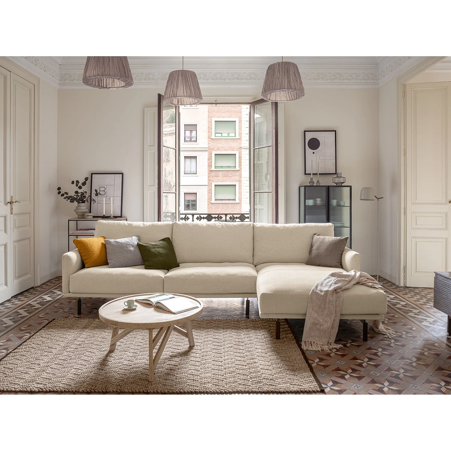 Loftscape Ecksofa Norfolk - Chenille Gratia: Beige - Longchair davorstehend rechts 2 Loftscape Ecksofa Norfolk - Chenille Gratia: Beige - Longchair davorstehend rechts – Bild 2