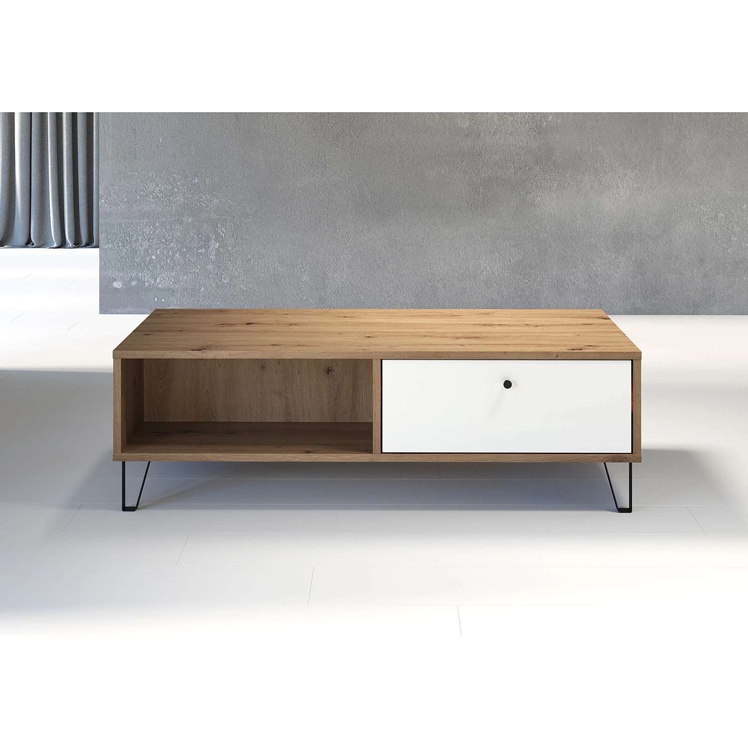 Trendteam Couchtisch Touch I - Eiche Artisan Dekor / Weiß 4 Trendteam Couchtisch Touch I - Eiche Artisan Dekor / Weiß – Bild 4