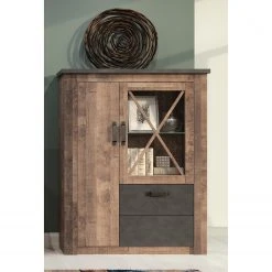 Trendteam Highboard Georgia - Dunkelgrau / Eiche Rustikal Dekor -Wohnzimmermöbel boutique en ligne 1000300848 211015 12542200055 MOOD DETAILS P000000001000300848 mood