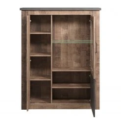 Trendteam Highboard Georgia - Dunkelgrau / Eiche Rustikal Dekor -Wohnzimmermöbel boutique en ligne 1000300848 211015 12542200064 DETAILS P000000001000300848