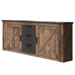 Trendteam Sideboard Georgia - Dunkelgrau / Eiche Rustikal Dekor