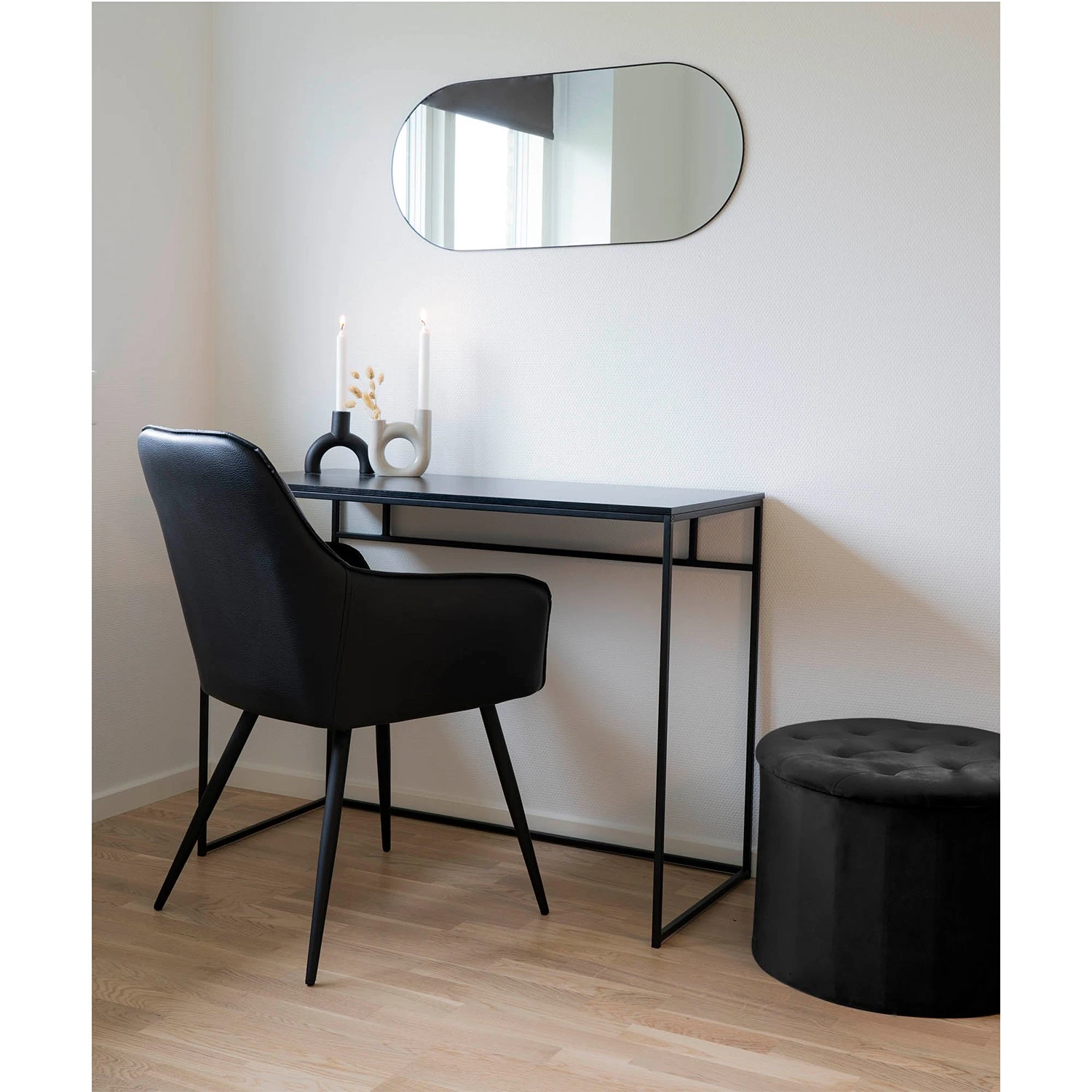 Loftscape Polsterhocker Latori - Samt - Schwarz 3 Loftscape Polsterhocker Latori - Samt - Schwarz – Bild 3