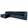 Loftscape Ecksofa Komoro - Samt - Dunkelblau - Ecke davorstehend links