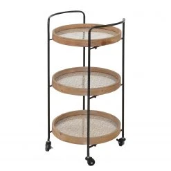 Red Living Servierwagen Gadeby - Metall - Eiche Dekor / Schwarz