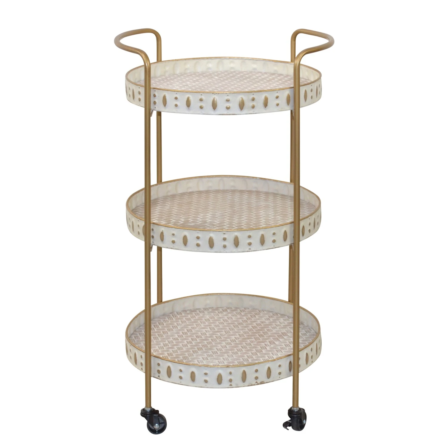 Red Living Servierwagen Frelada - Metall - Cremeweiß / Gold 2 Red Living Servierwagen Frelada - Metall - Cremeweiß / Gold – Bild 2