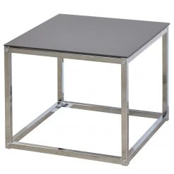 Loftscape Beistelltisch Dorfen - Glas / Metall - Schwarz / Chrrom