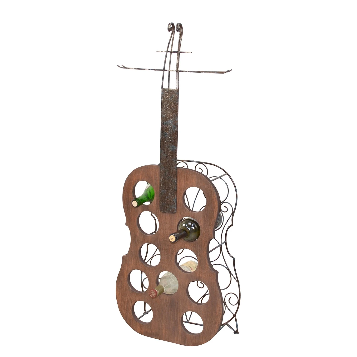 Loftscape Weinregal Vieno - Metall - Walnuss Dekor / Schwarz 2 Loftscape Weinregal Vieno - Metall - Walnuss Dekor / Schwarz – Bild 2